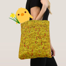 Gele Canvas tas van kippen Vet Pattern
