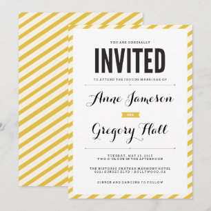 Gele Carnival Stripes Moderne Weddenschap Kaart