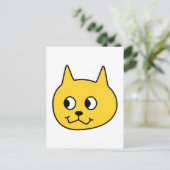 Gele Cartoon Cat. Briefkaart (Staand voorkant)