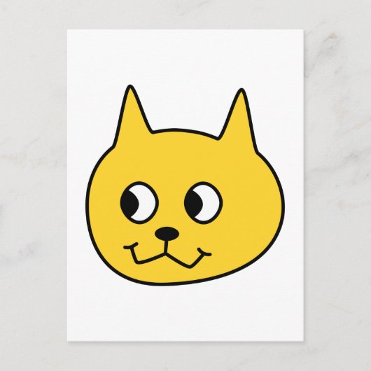 Gele Cartoon Cat. Briefkaart (Voorkant)