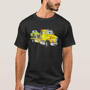 Gele Cartoon Flatbed Tow Truck T-shirt