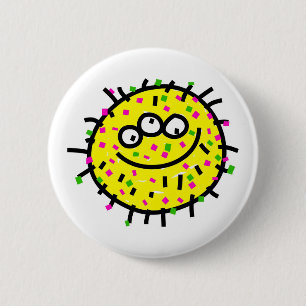 Gele Cartoon Germ Ronde Button 5,7 Cm