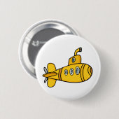 Gele Cartoon onderzeeër Ronde Button 5,7 Cm (Voorkant /achterkant)