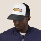 Gele Cartoon Potlood Trucker Pet (In situ)