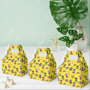 Gele Cartoon Superhero Comic Pattern Favor Box Bedankdoosjes