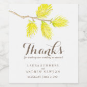 Gele catkins bruiloft aangepaste wijn labels etiket (Enkel label)