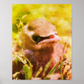 Gele cedar Waxing Fledgling Bird Abstract Poster (Voorkant)