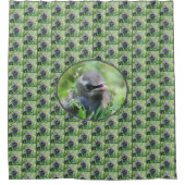 Gele cedar Waxing Fledgling Bird Douchegordijn (Voorkant)