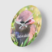 Gele cedar Waxing Fledgling Bird   Ronde Klok (Hoek)