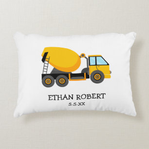 Gele Cement Construction Truck Custom Little Boy Accent Kussen