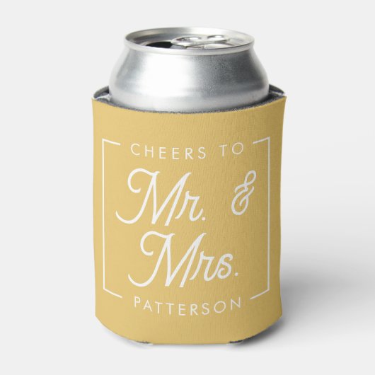 Gele Cheers Wedding Favors Koelbox Blikjeskoeler (Blikje Voorkant)