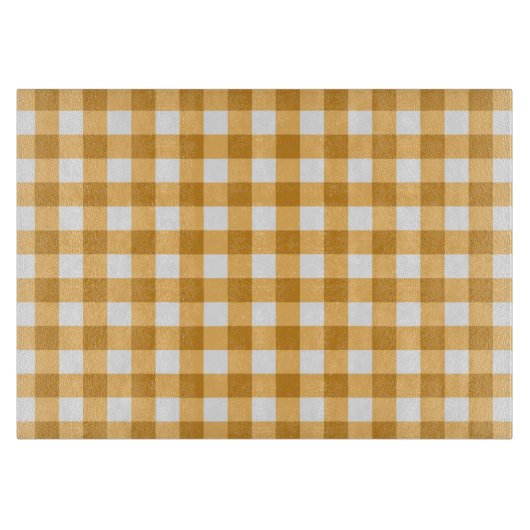 Gele cheques Gingham Pattern Snijplank (Voorkant)