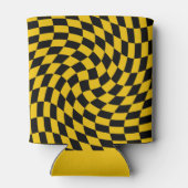 Gele cheques met zwarte kringloop gecontroleerd blikjeskoeler (Achterkant)