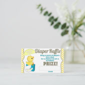 Gele Chevron Ducky Luier Raffle Tickets 100pk Informatiekaartje (Staand voorkant)