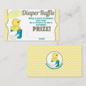 Gele Chevron Ducky Luier Raffle Tickets 100pk Informatiekaartje (Voorkant / Achterkant)