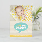 Gele Chevron Love Je papa | VADERDAG KAART (Staand voorkant)