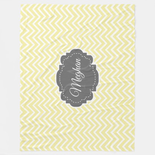 Gele Chevron Persoonlijke fleece Blanket (Voorkant)