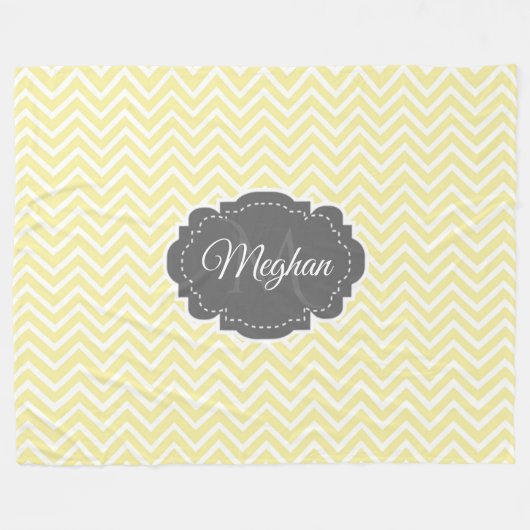 Gele Chevron Persoonlijke fleece Blanket (Voorkant (Horizontaal))