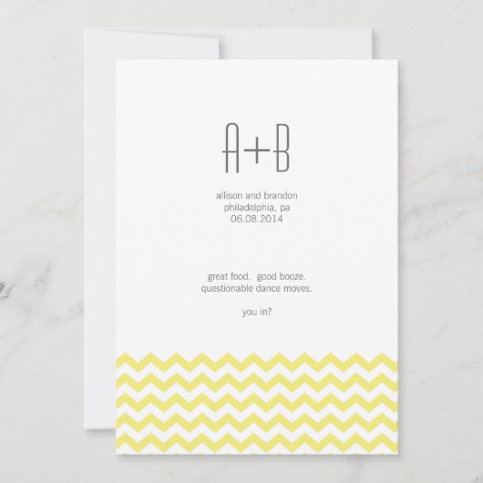 Gele Chevron. Save the Date (Voorkant)