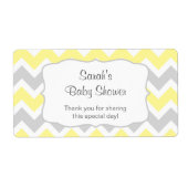 Gele Chevron-Waterfles of gunst u aanpassen Etiket (Voorkant)