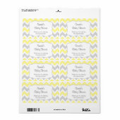 Gele Chevron-Waterfles of gunst u aanpassen Etiket (Full Sheet)