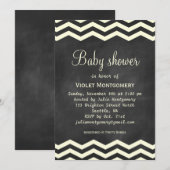 Gele Chevrons Baby shower Uitnodiging (Voorkant / Achterkant)