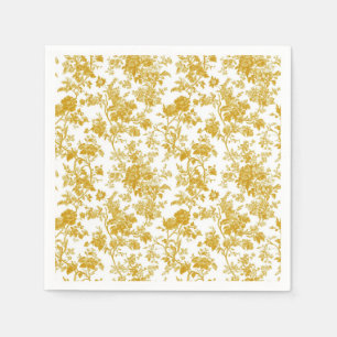 Gele Chinoiserie Bloempatroon 9 Eetservetten Servet