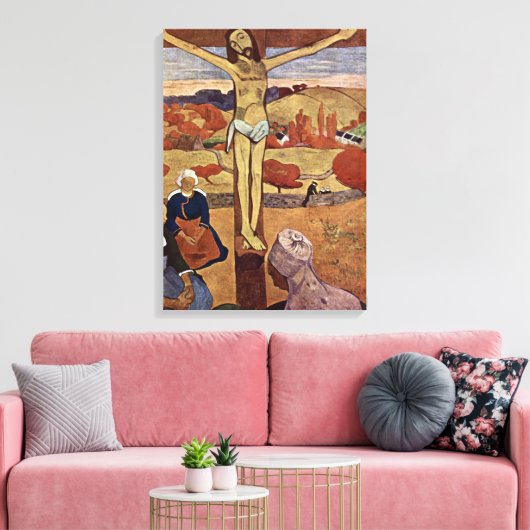 Gele Christus van Paul Gauguin,  Kunst Canvas Afdruk (Insitu (Woonkamer))