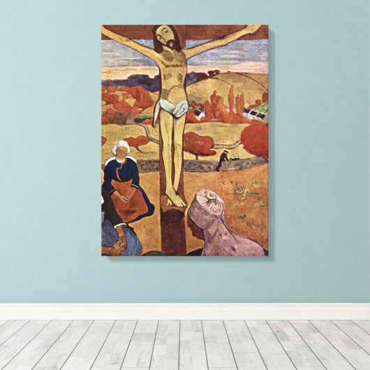 Gele Christus van Paul Gauguin,  Kunst Canvas Afdruk (Insitu (Houten vloer))