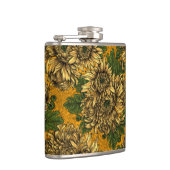 Gele chrysanthemum bloemen heupfles (Rechts)