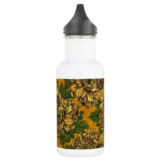 Gele chrysanthemum bloemen waterfles (Links)