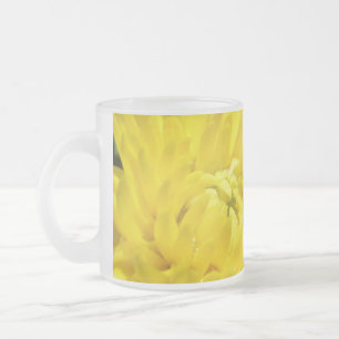 Gele Chrysanthemum Matglas Koffiemok