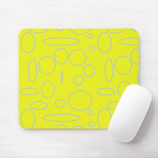 Gele cirkels en lussen Mousepad Muismat (Met muis)