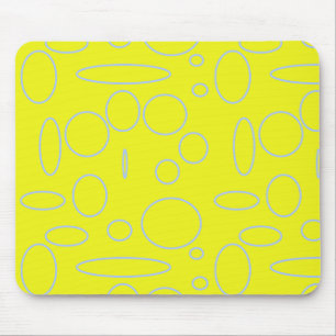 Gele cirkels en lussen Mousepad Muismat