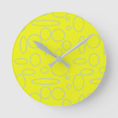 Gele cirkels en lussen wandklok ronde klok (Voorkant)