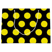 Gele cirkels op zwarte achtergrond groot cadeauzakje (Voorkant)