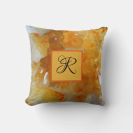 Gele Citrine Quartz Crystal Monogram Kussen