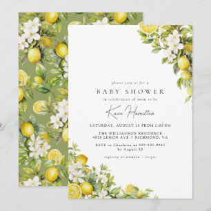 Gele citroen   Citrusvruchten Zomer Baby shower Kaart