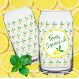 Gele Citroen Limonade Blikvorm Glas
