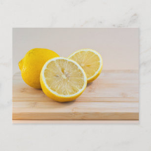 Gele Citroen Schijfjes Food Fotografie Stilleven Briefkaart