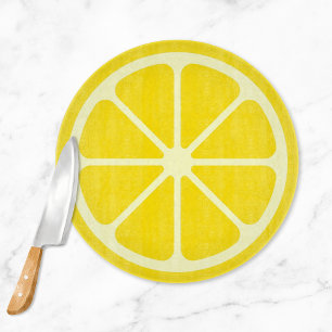 Gele Citroen Slice Citrus Keuken Snijplank