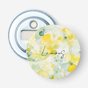 Gele Citroenen Abstract Button Flesopener