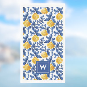 Gele citroenen Blauwe bladeren Mediterrane Amalfi Servet