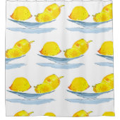 Gele citroenen fruit art douchegordijn (Voorkant)