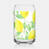 Gele citroenen op wijnstok blikvorm glas (Achterkant)