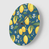Gele citroenen: Tropisch vruchtpatroon. Grote Klok (Hoek)