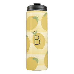 Gele citroenen zomer fruit aquarel leuk helder thermosbeker