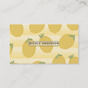 Gele citroenen zomer fruit aquarel leuk helder visitekaartje