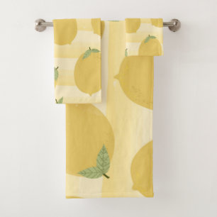 Gele citroenen zomer fruit waterverf leuk helder bad handdoek