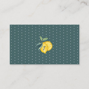 Gele Citrus & Foliage Polka Dot Visitekaartje